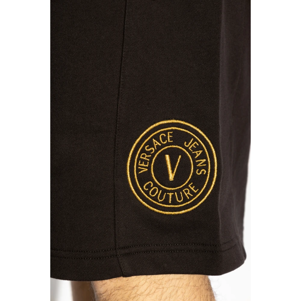 Versace Jeans Couture Shorts met geborduurd logo Black Heren
