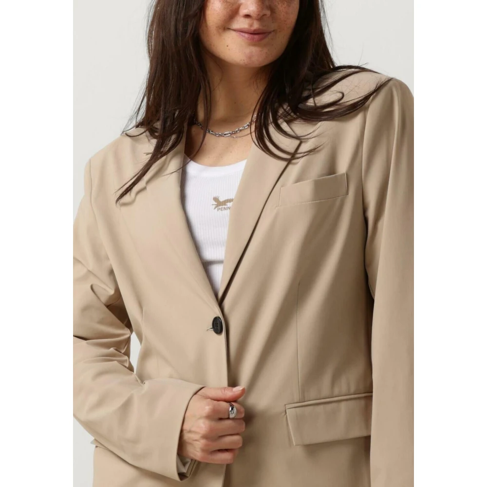 Penn&Ink N.Y Zand Blazer voor Stijlvolle Vrouwen Beige Dames