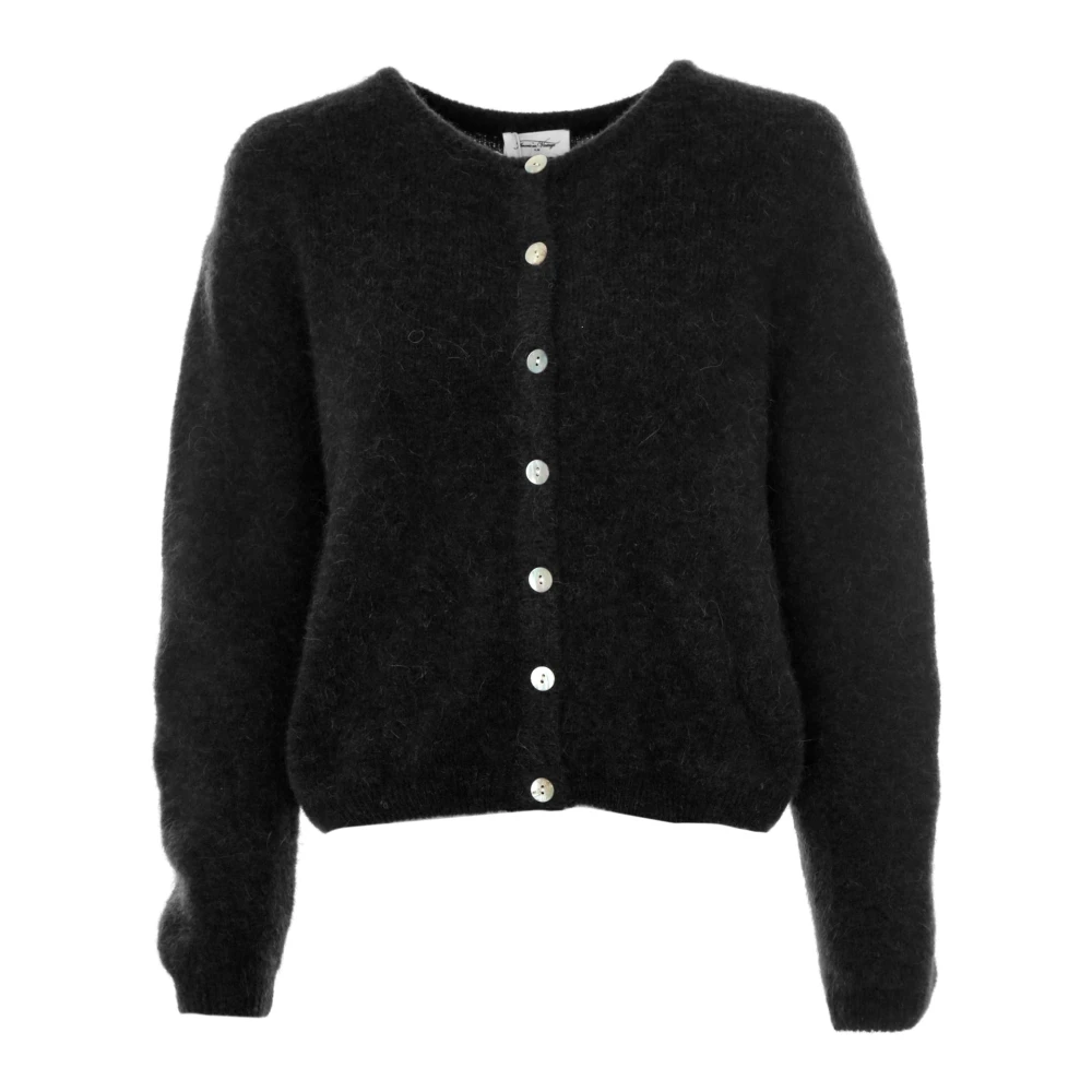 American vintage Zachte knooptrui Black Dames