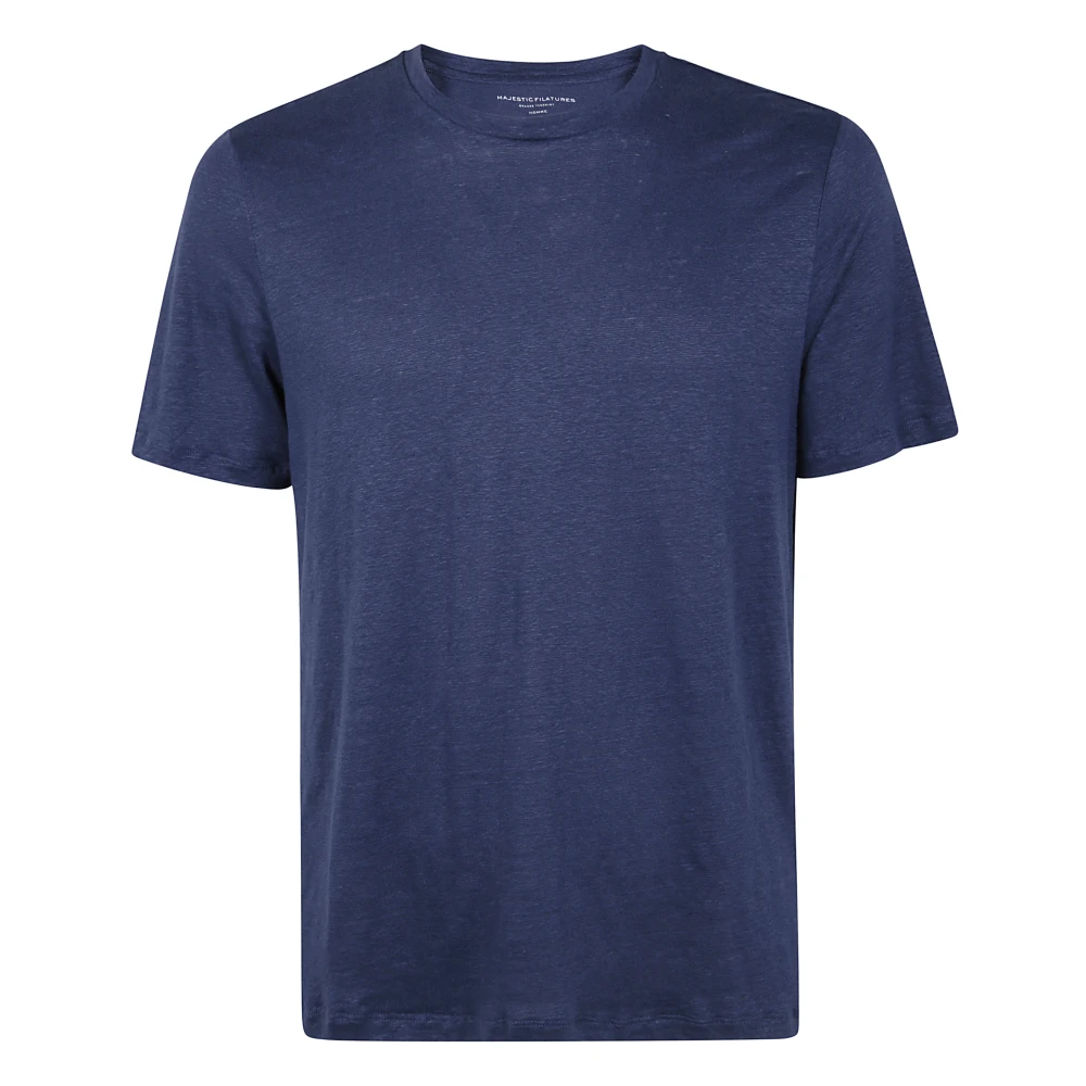 Majestic filatures Casual Ronde Hals Sweater Blue Heren
