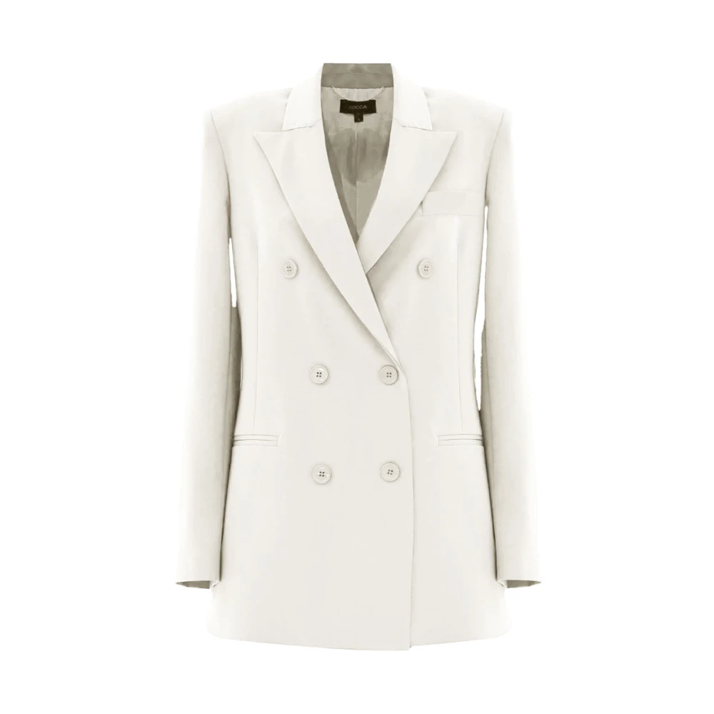 Kocca Polyester blazer rechte snit dubbele rij White Dames