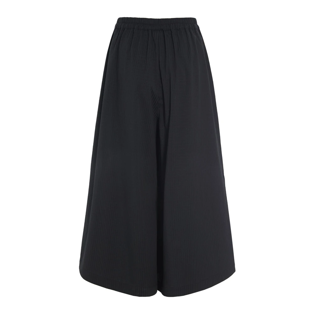 Bitte Kai Rand Zwarte Seersucker Wijde Pijp Broek Black Dames