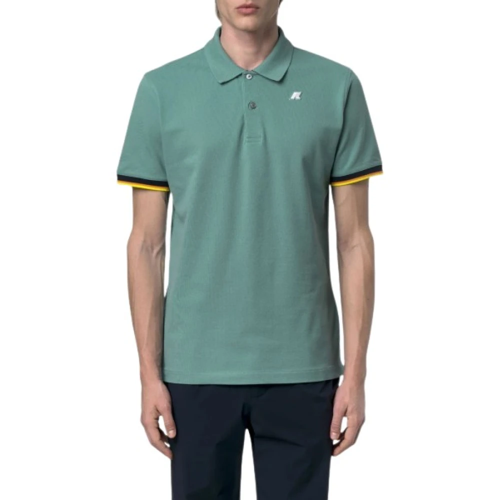 K-Way Men's Green Vincent Slim Pique - Polo Shirts - Xl - Tops