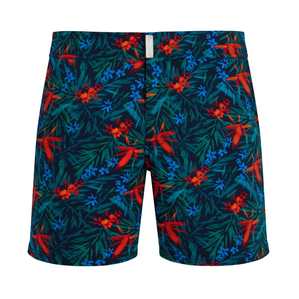 Vilebrequin Korte tropische bloemen stretch zwemshorts met platte taille voor heren Multicolor Heren