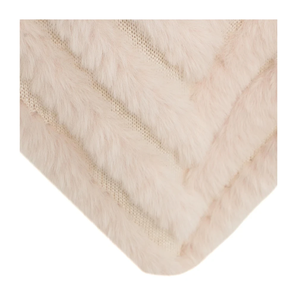 Blugirl Witte Faux Fur Poncho Jas White Dames