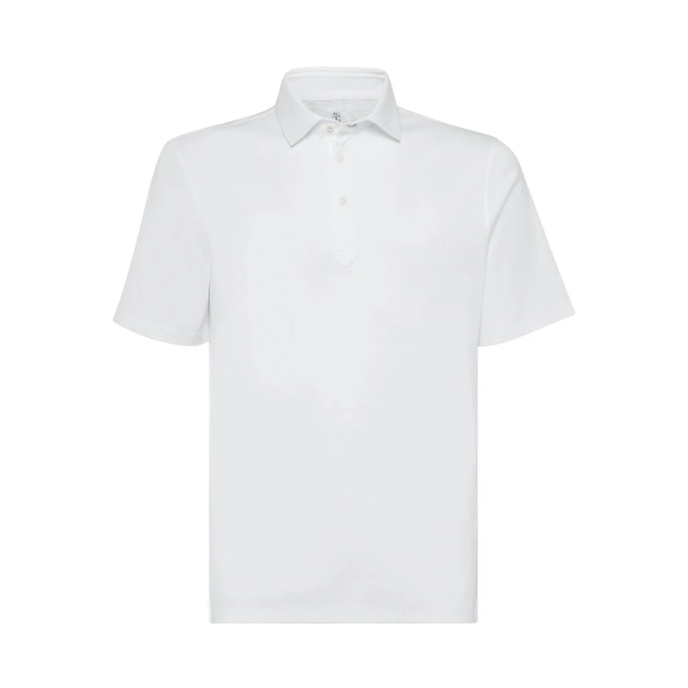 BRUNELLO CUCINELLI Witte Katoenen Polosweater White Heren