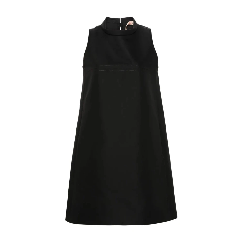 N21 Korte Katoenen Jurk Black Dames