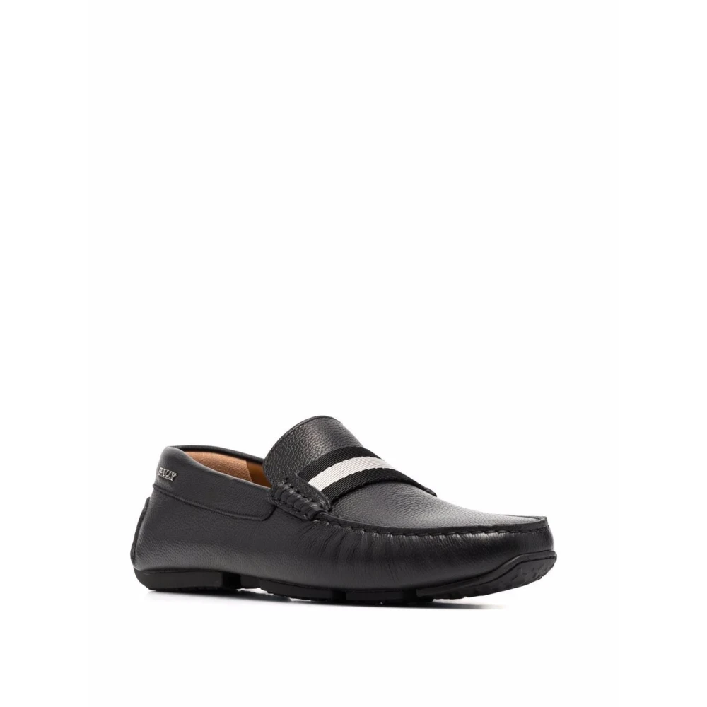 Bally Zwarte Leren Crossover Loafers Black Heren