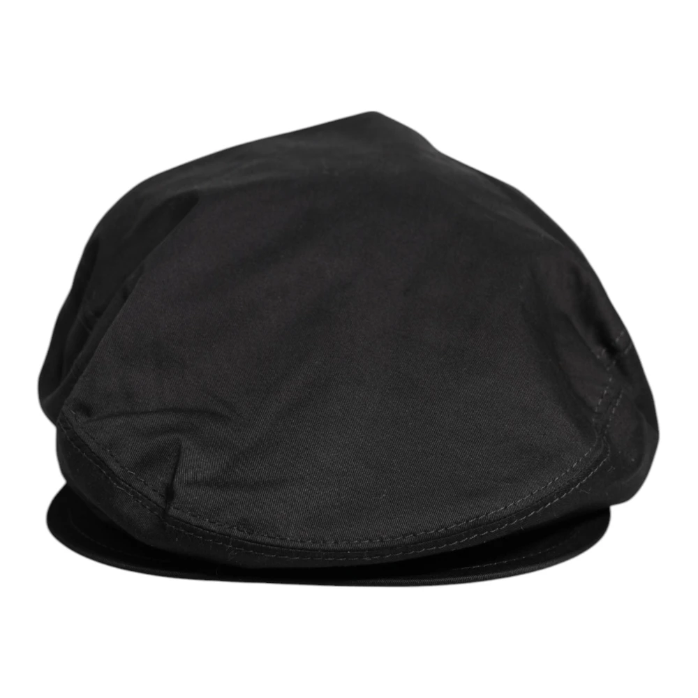 Dolce & Gabbana Unisex Black Cotton Newsboy Cap Cabbie Hat