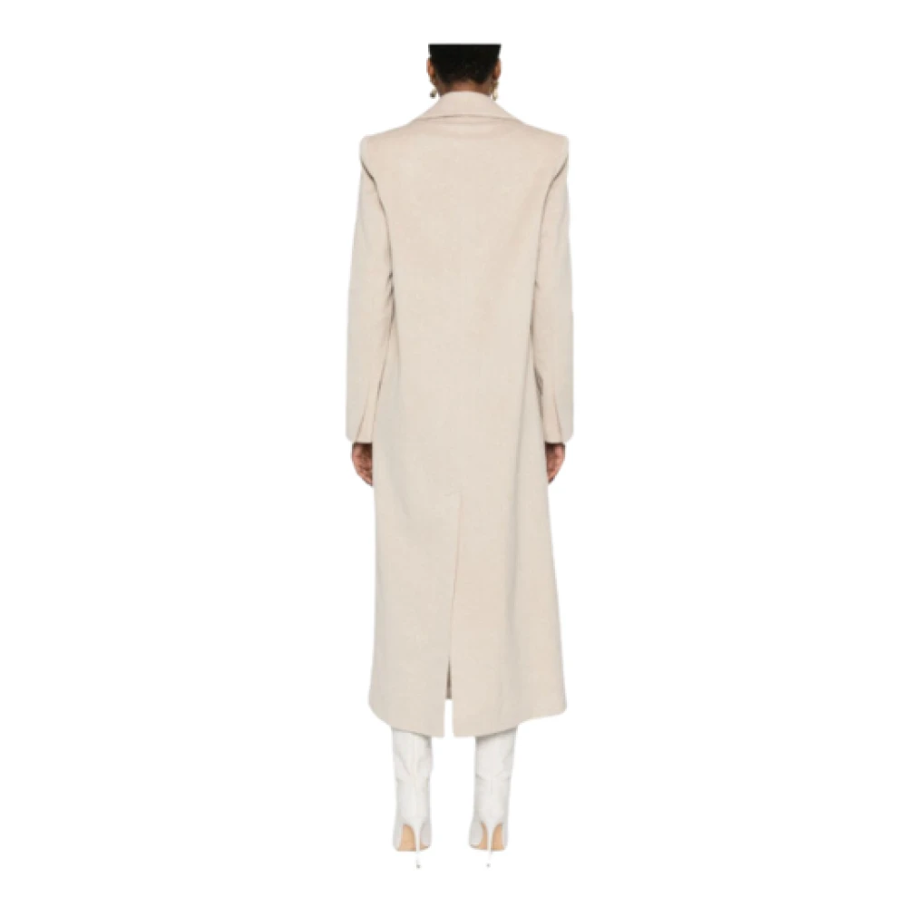 Federica Tosi Lange wollen jas met kasjmier Beige Dames