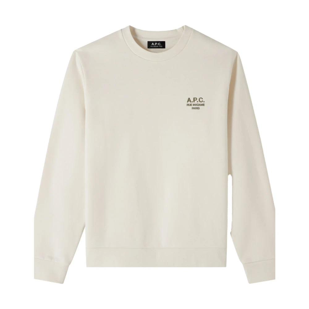 A.p.c. Witte Sweatshirt met Geborduurd Logo White Heren