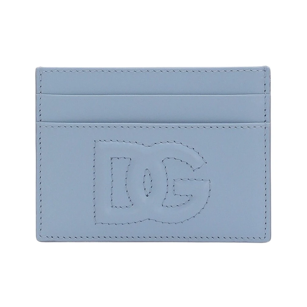 Dolce & Gabbana Leren Logo Kaarthouder Blue Dames
