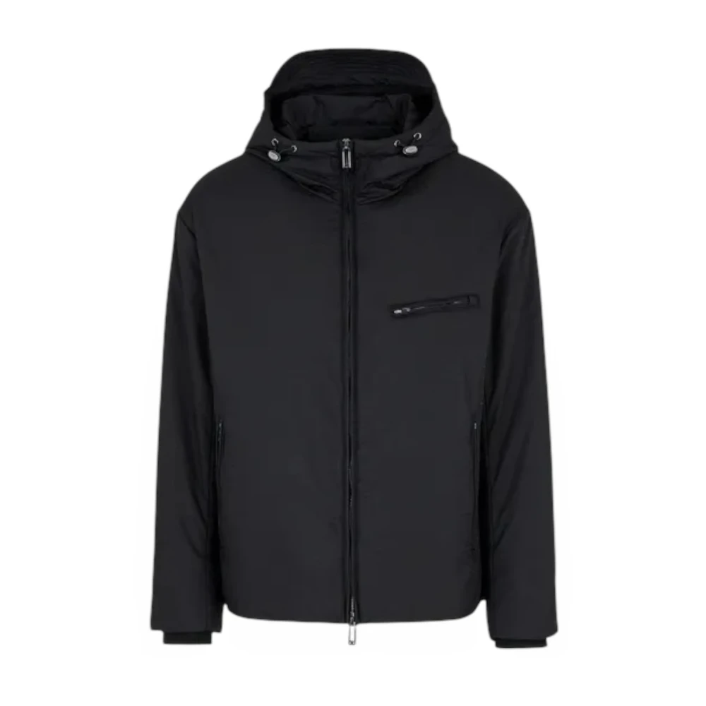 Armani Heren Hoodie Gevoerd Stijlvol Black Heren