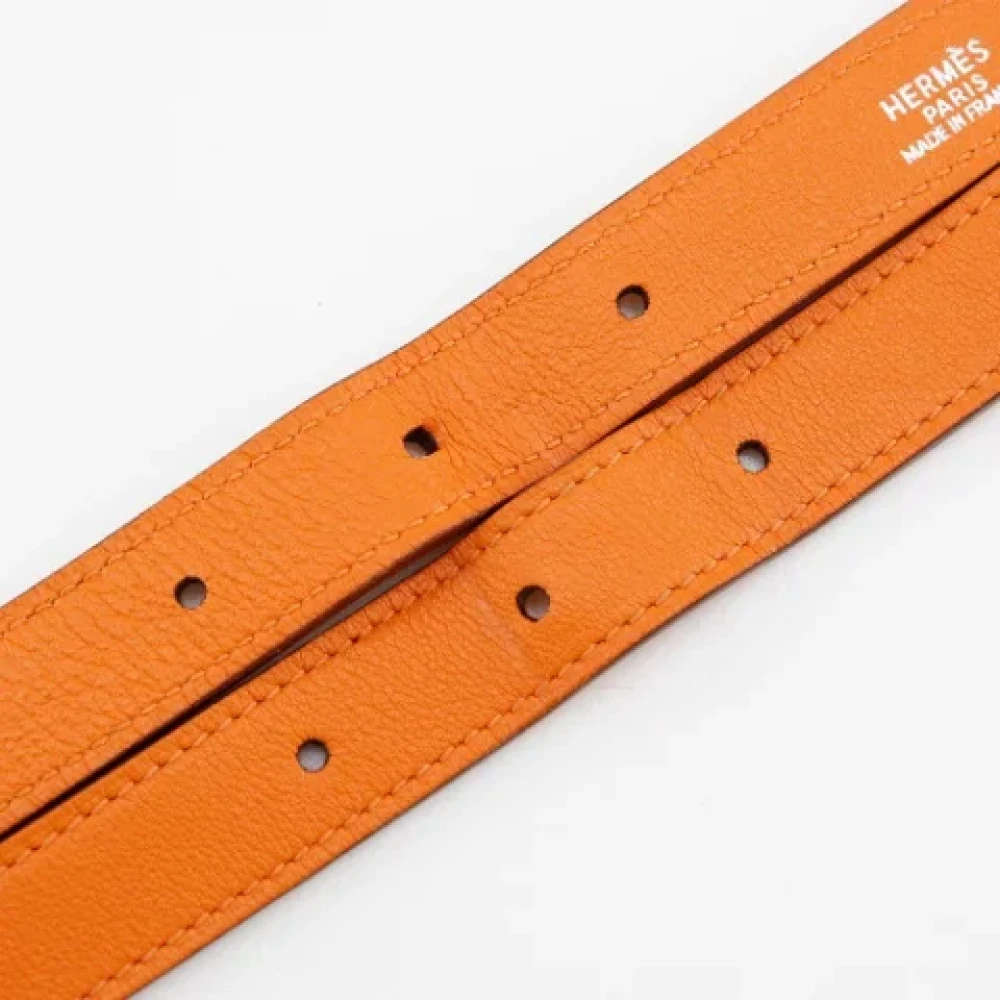 Hermès Vintage Pre-owned Leather shoulder-bags Orange Dames