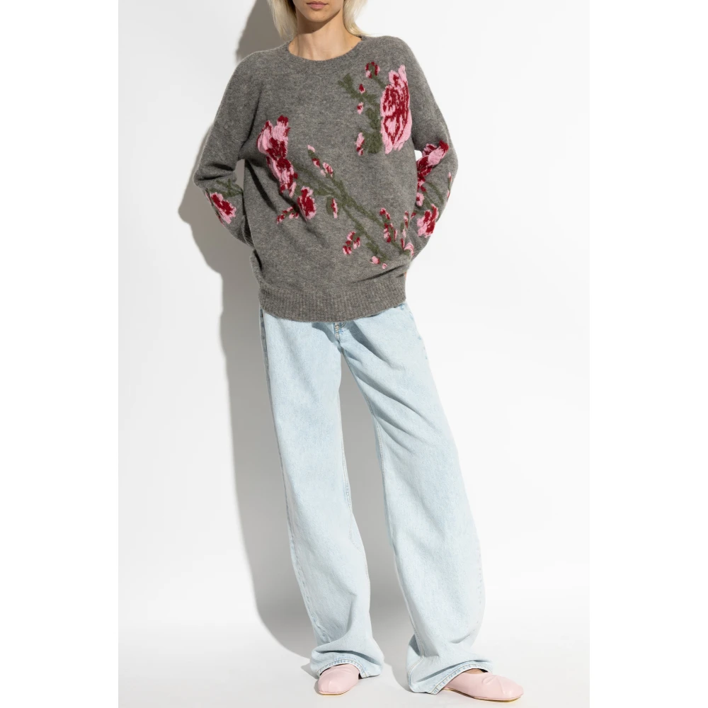 Blumarine Trui met bloemenmotief Gray Dames
