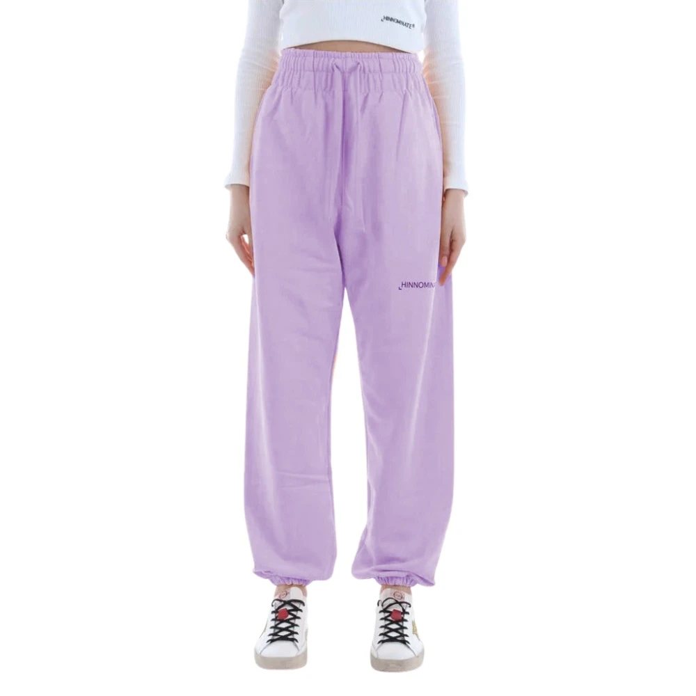 Hinnominate Katoenen sweatpants met logoprint Purple Dames