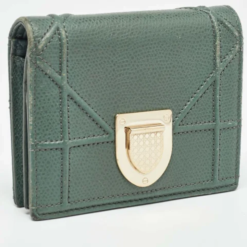 Dior Vintage Pre-owned Leather wallets Green Dames