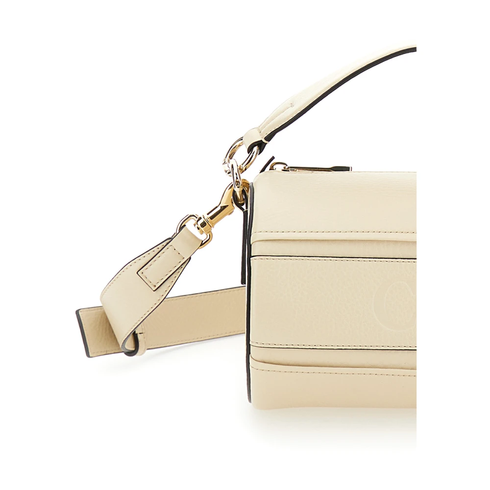Chloé Crème witte Tube Schoudertas met gegraveerd logo White Dames