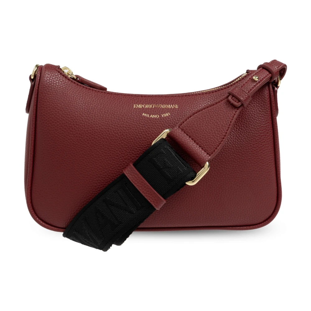 Emporio Armani Women's Red Shoulder Bag With Printed Logo