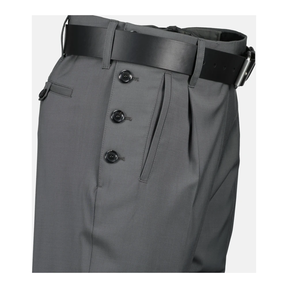 Moschino Grijze Wolle Stadsbroek Lente-Zomer 2025 Gray Dames