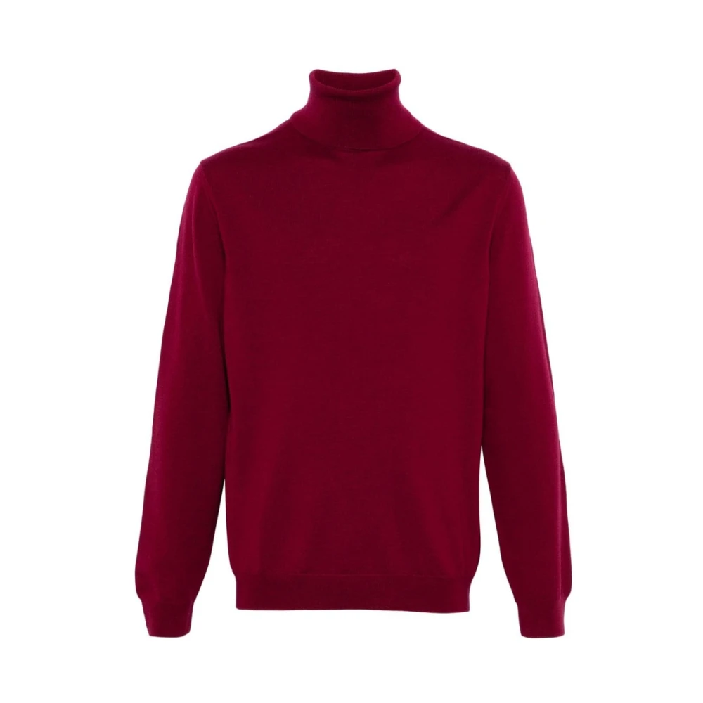 Zanone Bordeaux Rood Fijn Gebreide Rolnek Sweater Red Heren