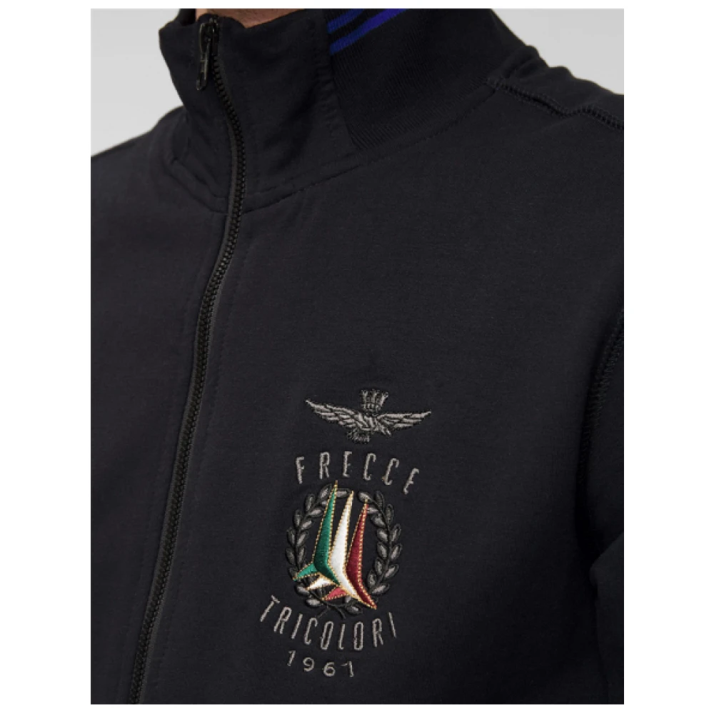 aeronautica militare Rits Vest Blauw Zwart Katoen Black Heren