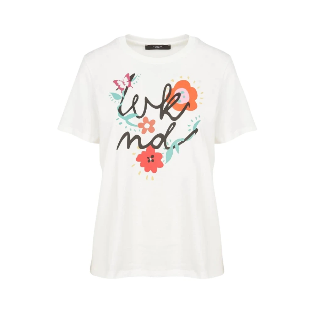 Max Mara Stijlvol Nervi T-shirt White Dames