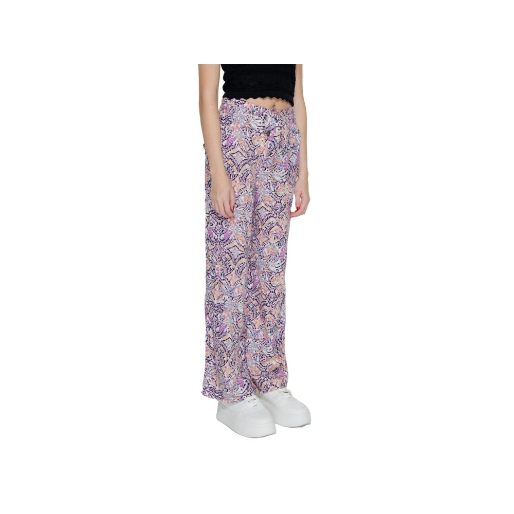 Only Paarse Viscose Palazzo Broek Multicolor Dames