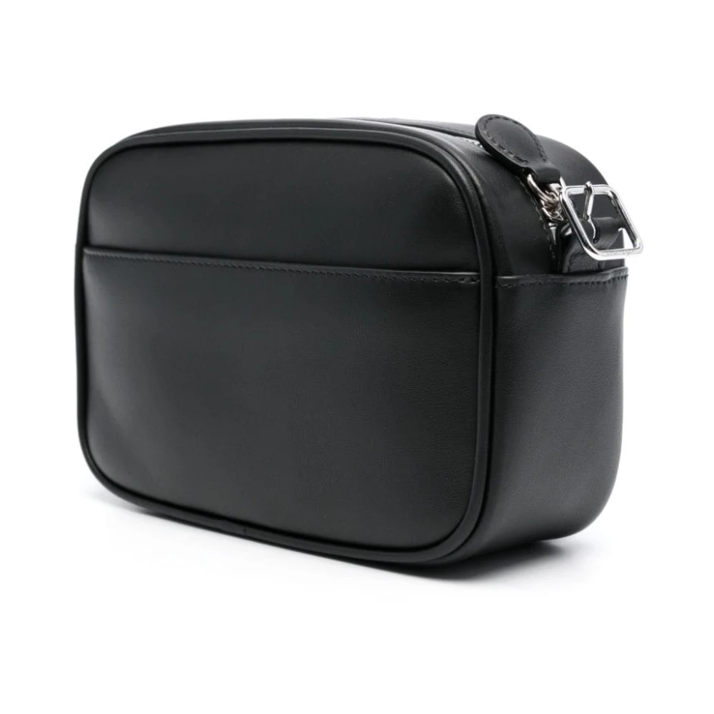 Courrèges Zwarte Leren Schoudertas Black Dames