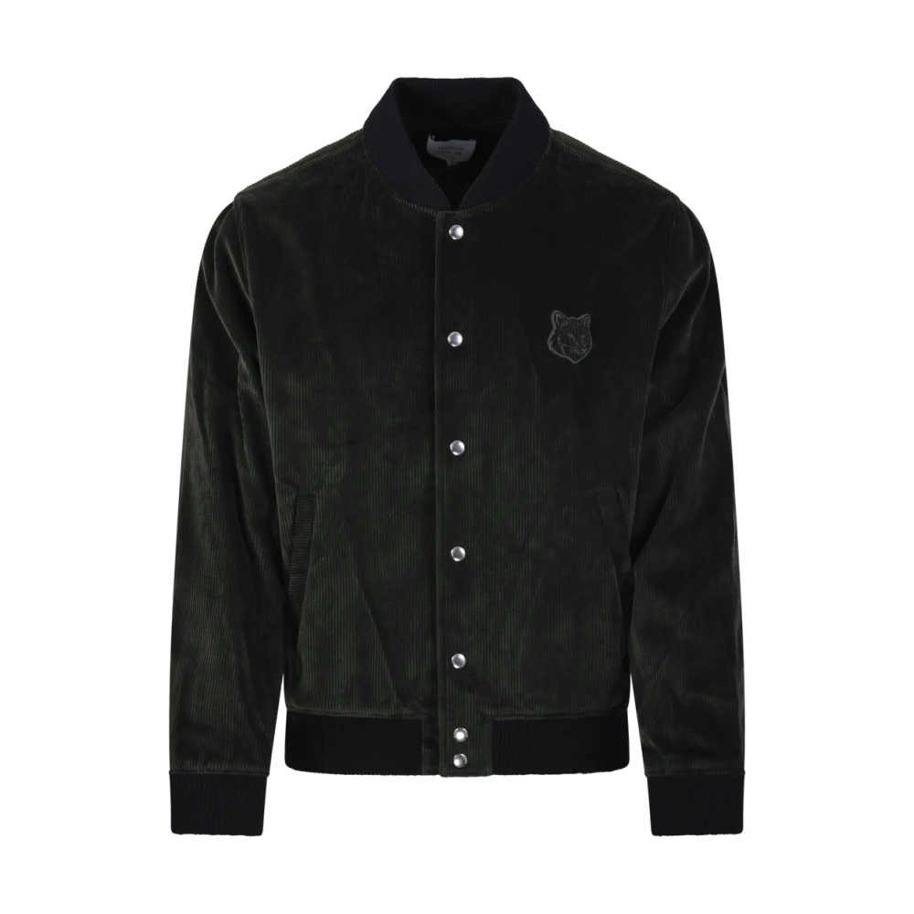 Maison Kitsuné Groene Teddy Blouson Jas Green Heren