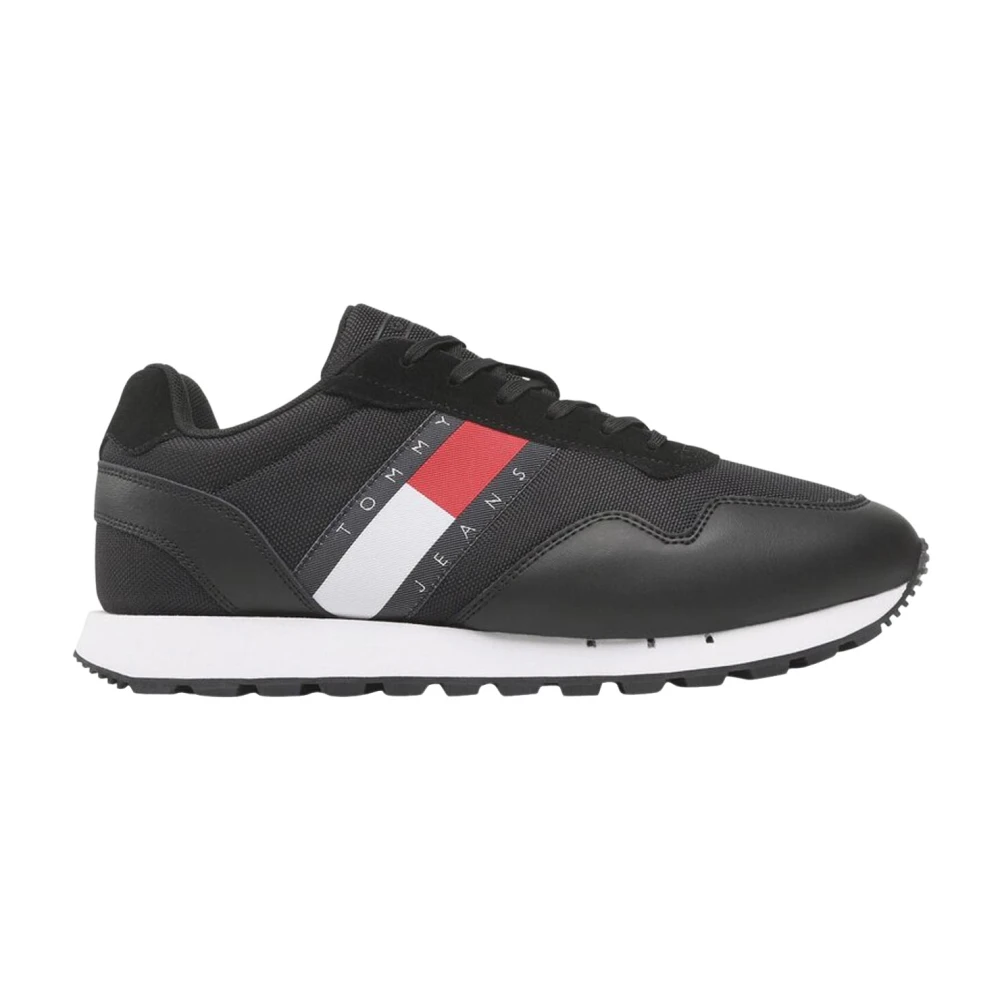 Tommy Jeans Zwarte heren sneakers voor herfst winter Black Heren