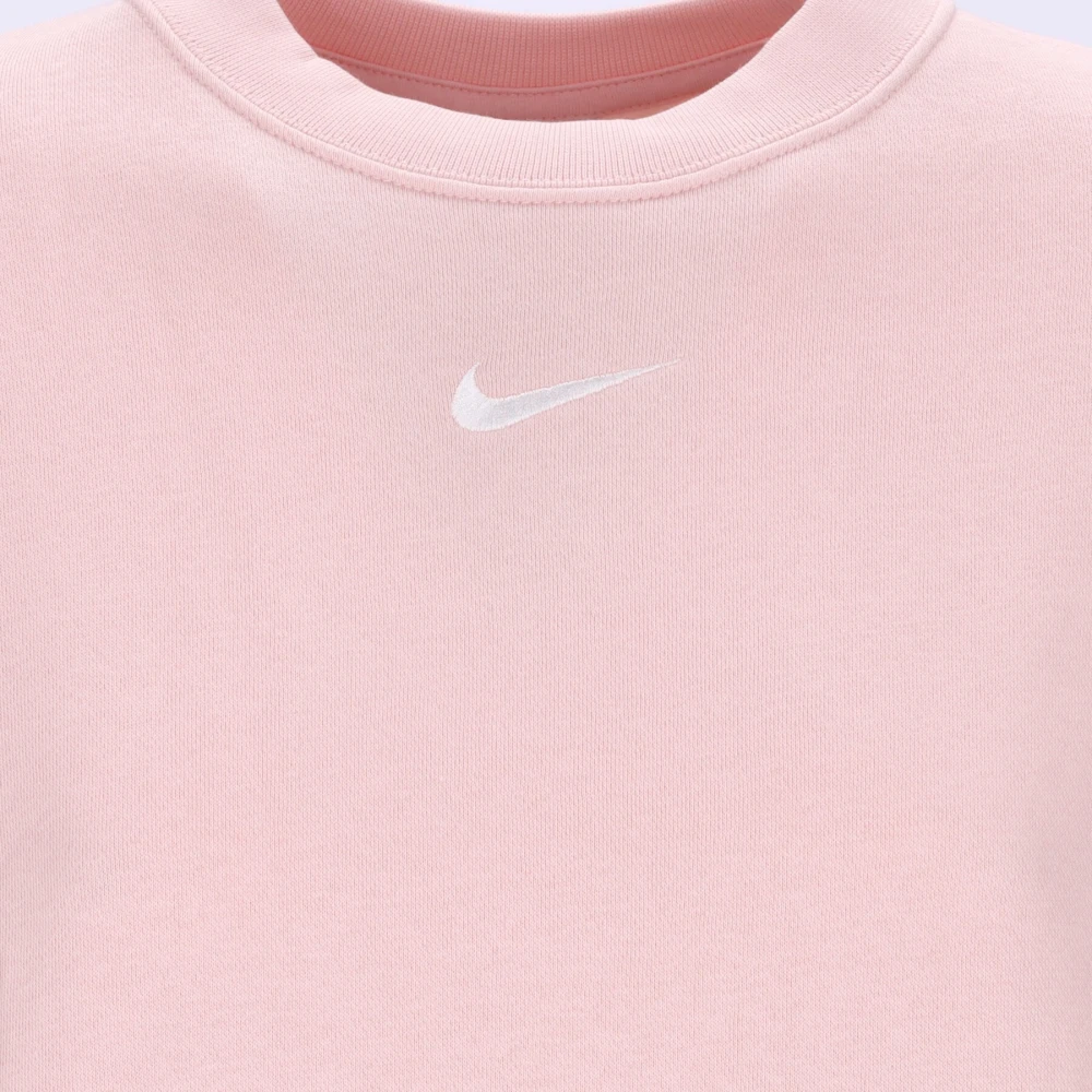 Nike Essentials Fleece Oversized Crew Sweatshirt Pink Dames
