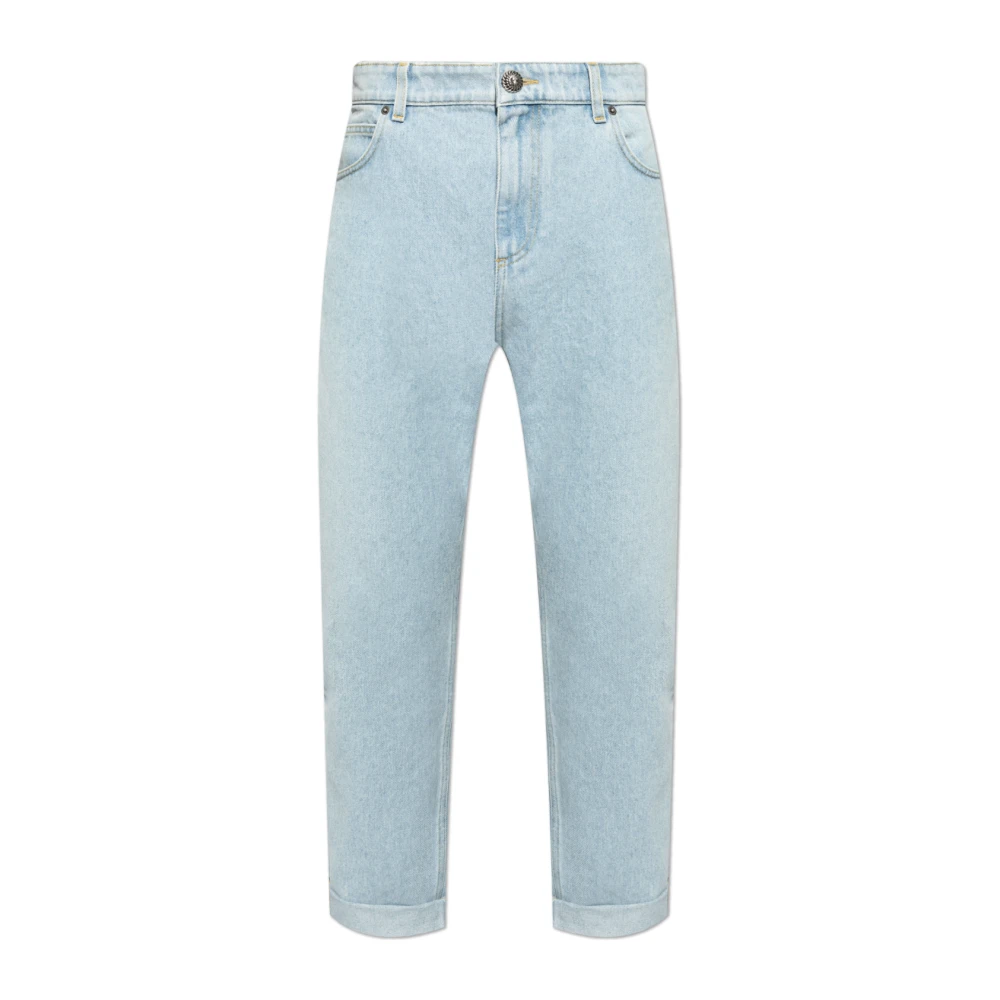 Balmain Lichtblauwe regular-fit denim jeans Blue Heren