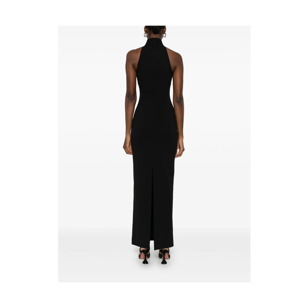 Solace London Zwarte Halternek Mouwloze Lange Jurk Black Dames