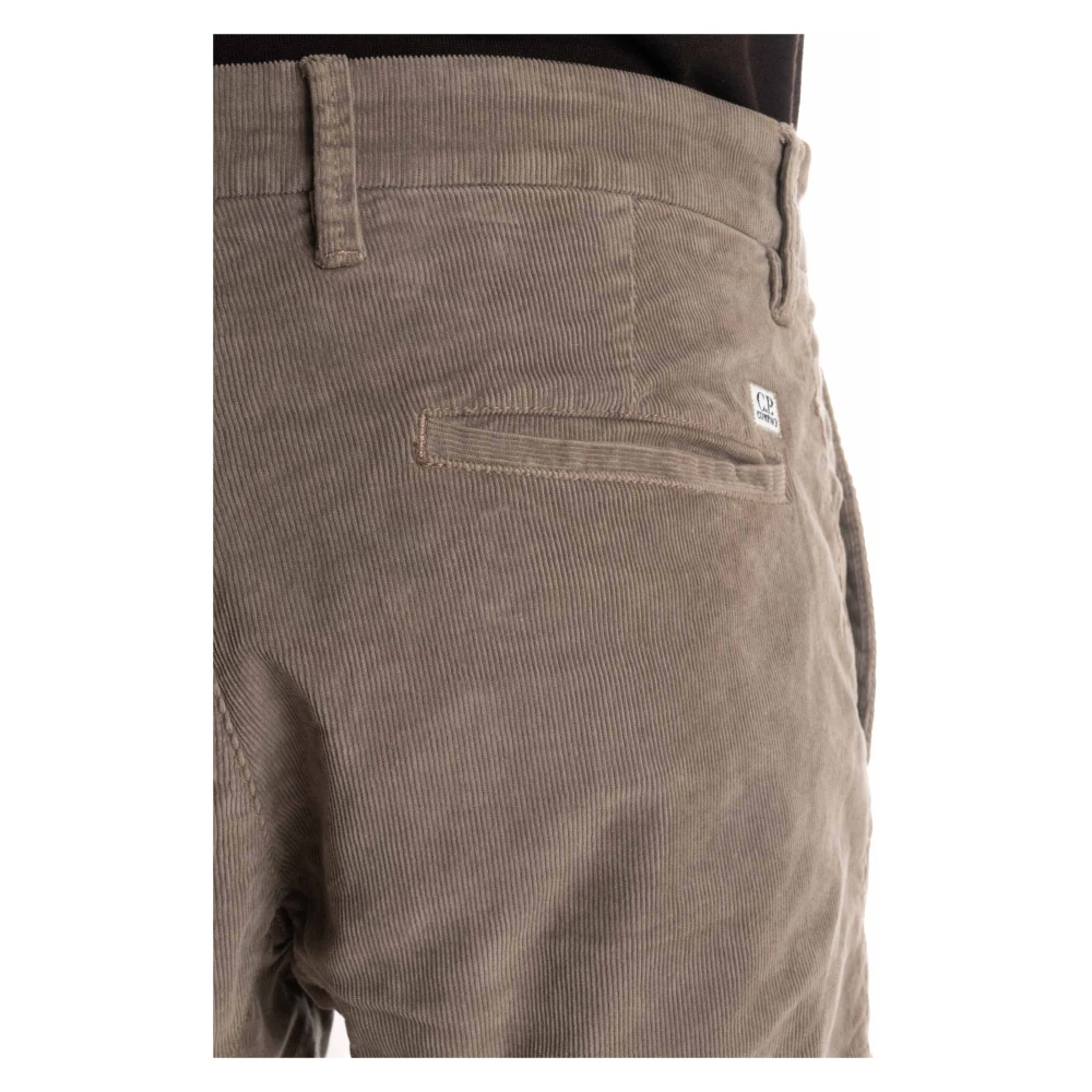 C.P. Company Grijze Corduroy Broek met Ergonomische Pasvorm Beige Heren
