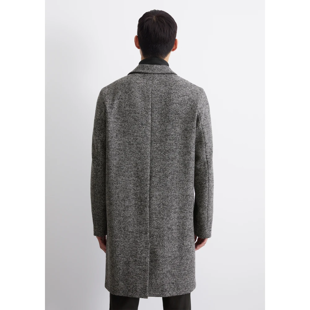 Marc O'Polo Herringbone coat regular Gray Heren