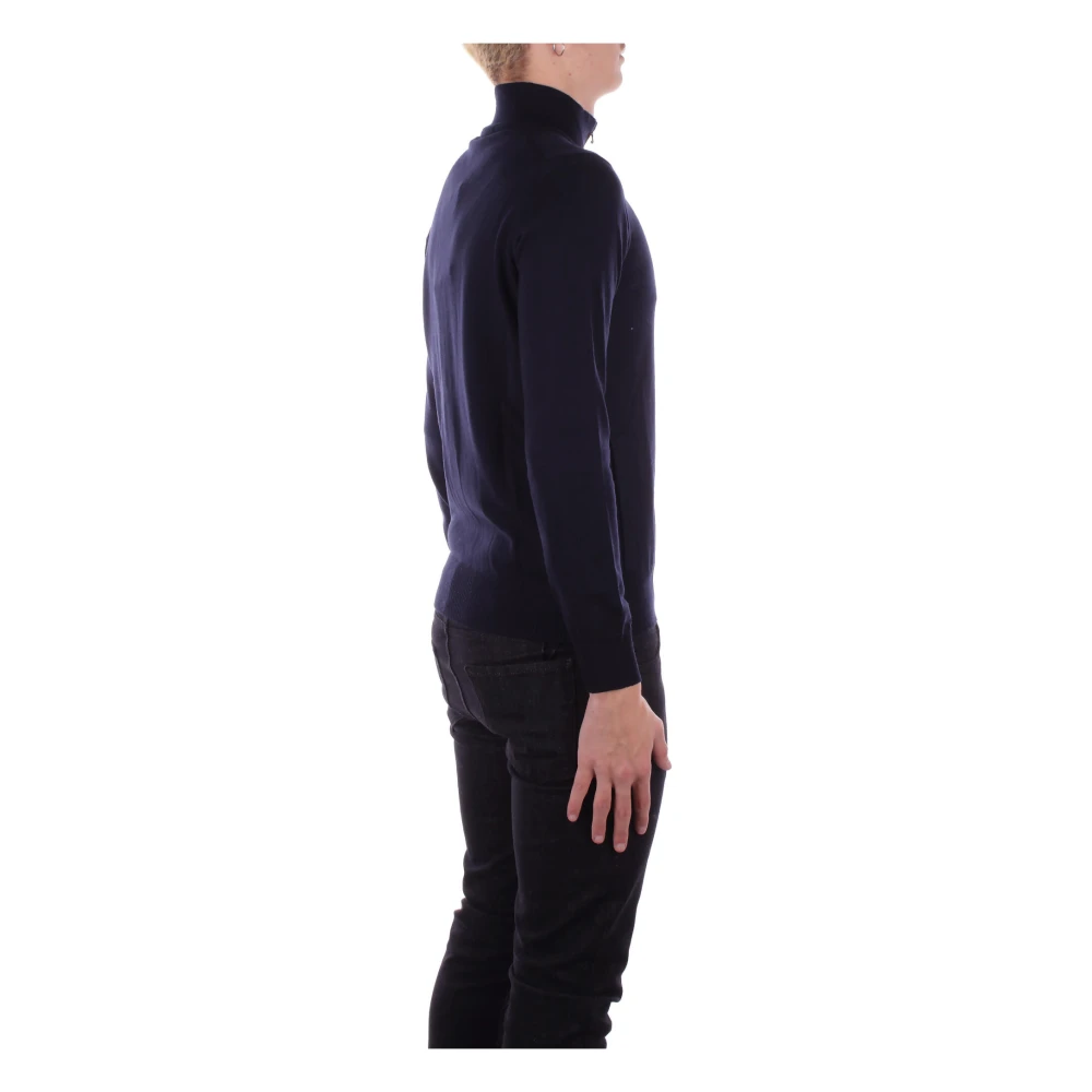 Alpha Studio Blauwe Sweater met Dubbele Ritszakken Blue Heren