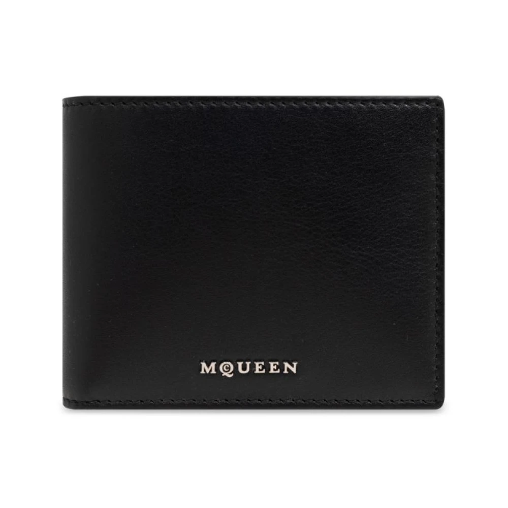 Alexander mcqueen 2in1 Leren Portemonnee Zwart Zilver Black Heren