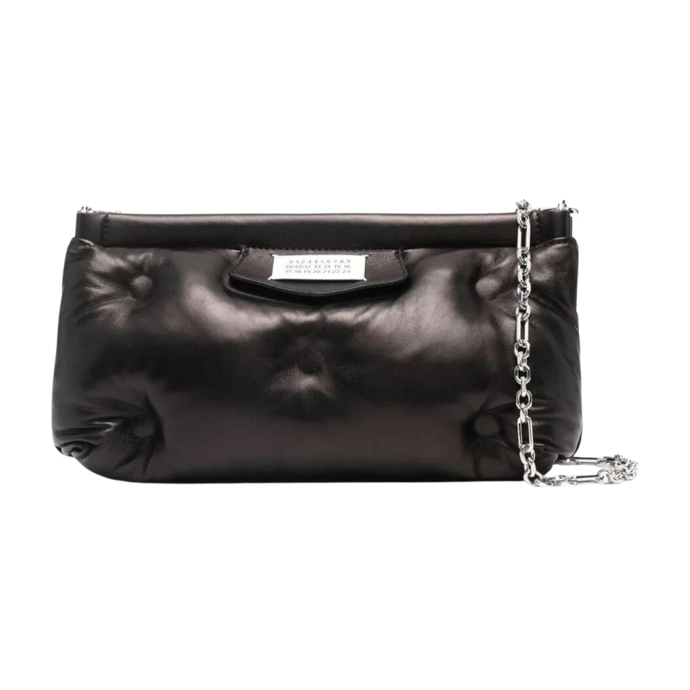 Maison Margiela Women's Black Quilted Leather Clutch Bag