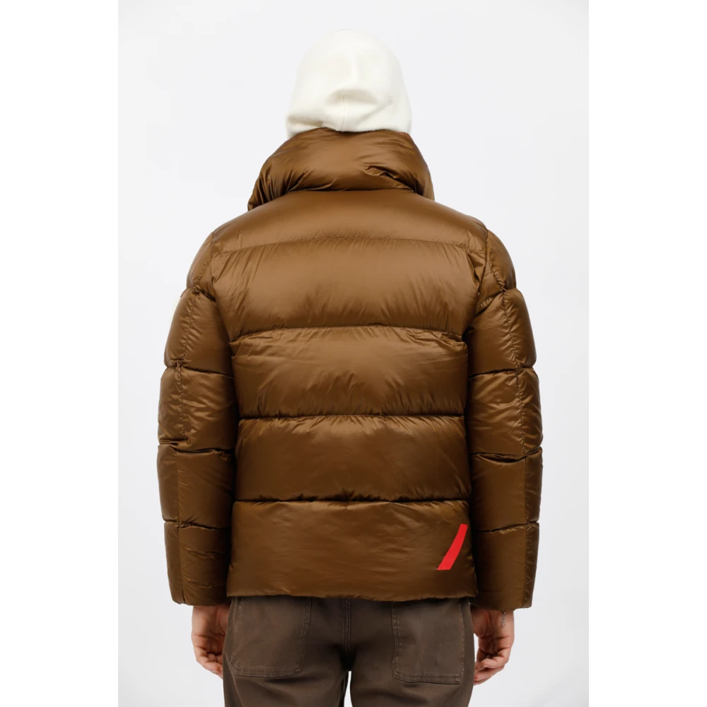 Afterlabel Korte glanzende nylonjas Chamonix Brown Heren