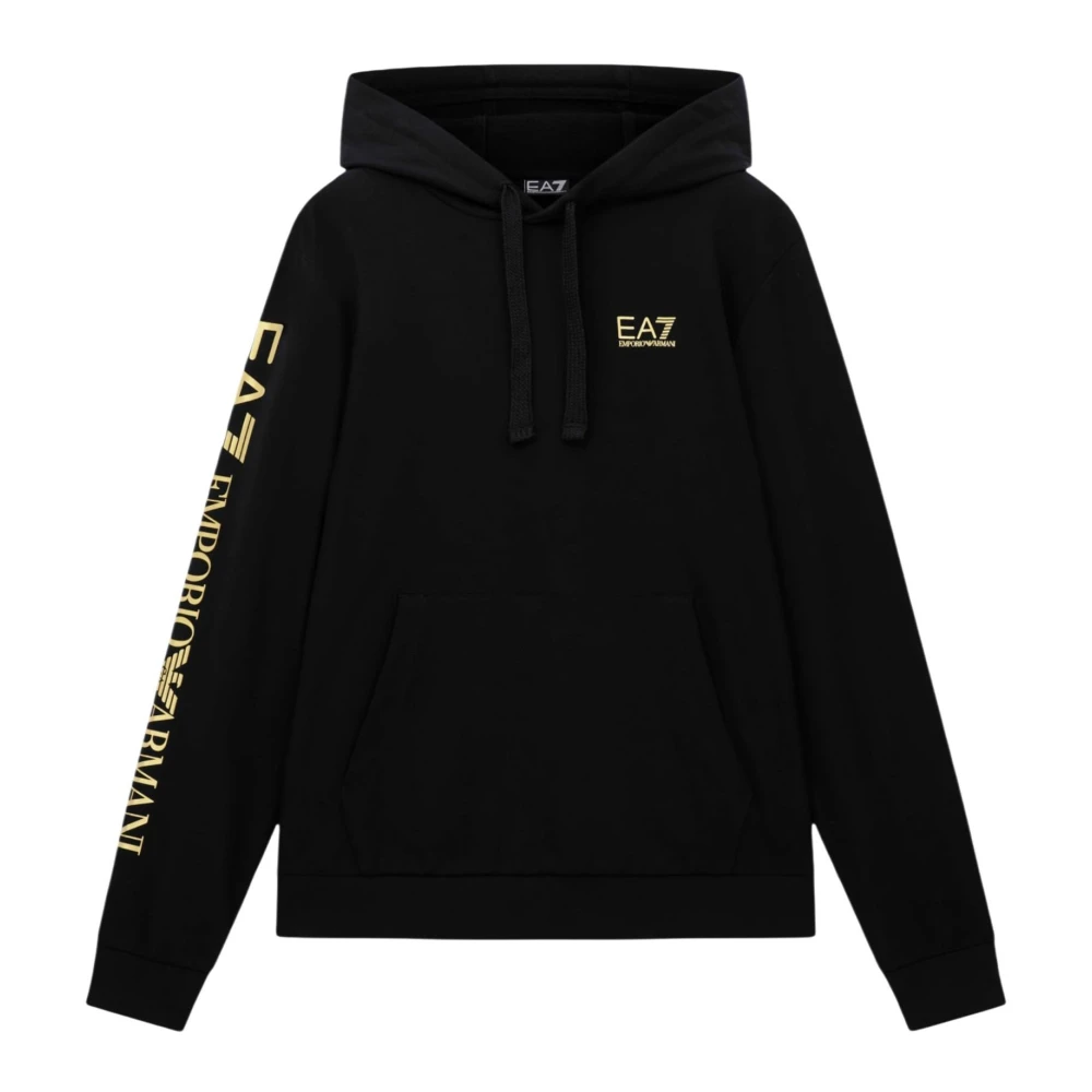 Emporio Armani Ea7 Black Logo Series Hooded Sweatshirt - Male - Hoodies - 2XL - Sweatshirts & Hoodies