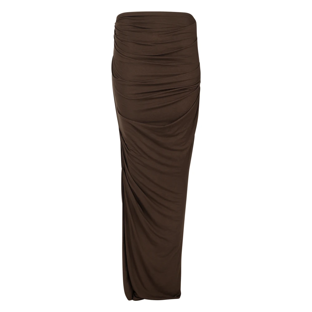Entire Studios Women's Brown Drape Skirt - Maxi Skirts - S - Skirts