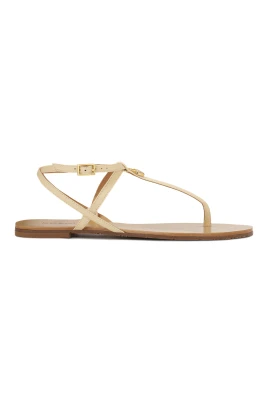 Platta läder flip-flop sandaler
