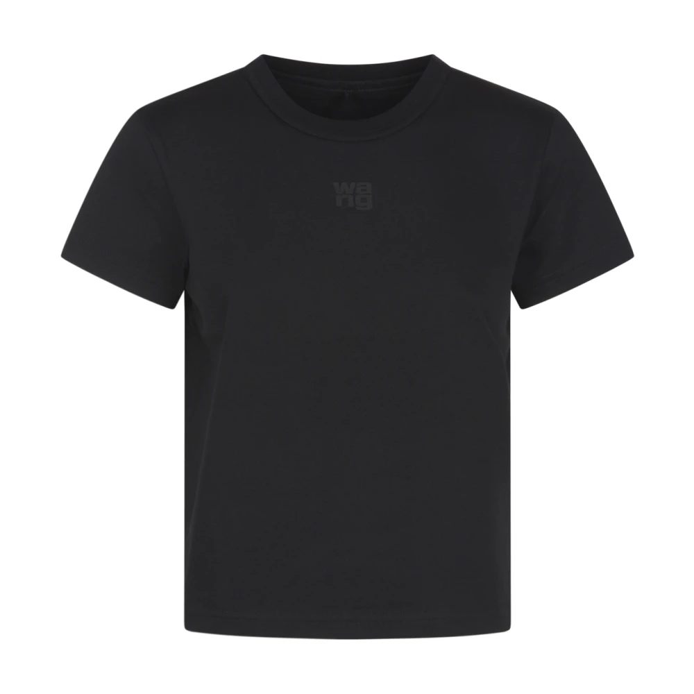 Alexander wang Zwart Logo Tee Met Halsband Black Dames