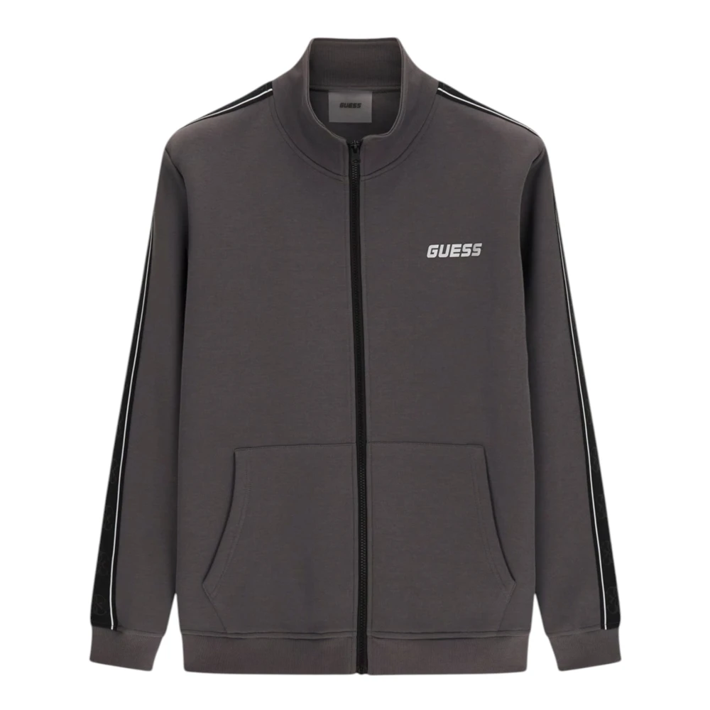 Guess Men's Gray Zip-Throughs, L, Maglieria E Felpe Cotone