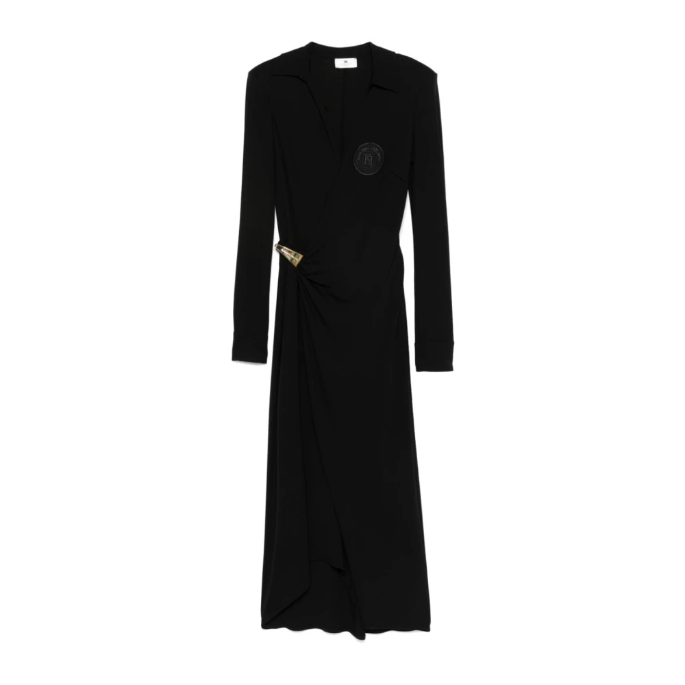 Elisabetta Franchi Elegante Nero Jurk Aw24 Black Dames