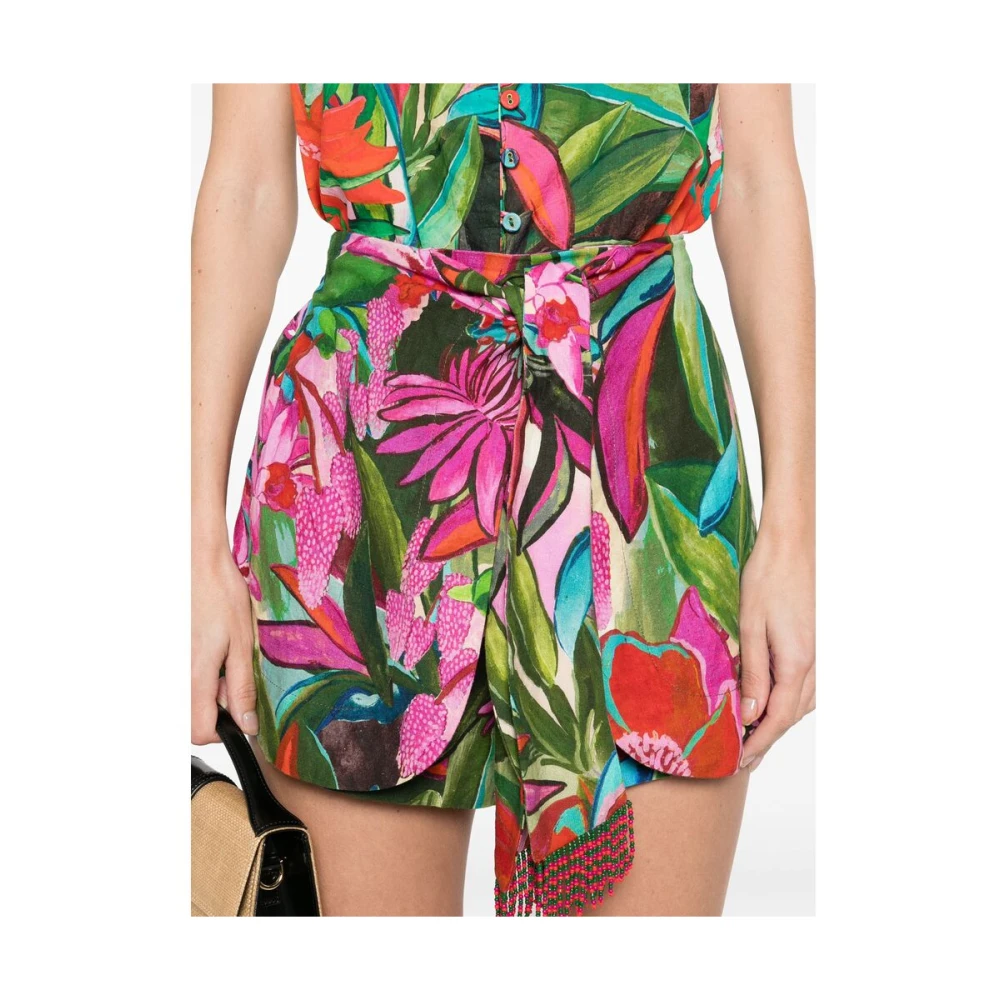 Farm Rio Roze Elastische Taille Shorts Multicolor Dames