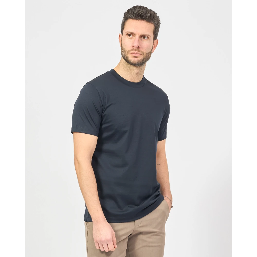 Hugo Boss Blauw Katoenen Ronde Hals T-shirt Blue Heren