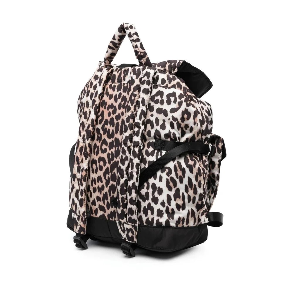 Ganni Leopard Tech Rugzak Print Multicolor Dames