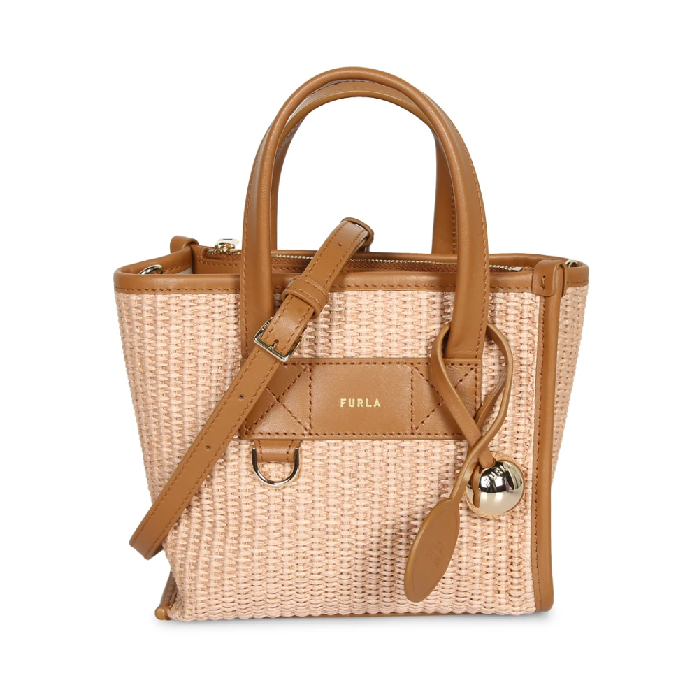 Furla Vrouw Beige Tassen Dames, One Size, Katoen, Divide It Mini Tote
